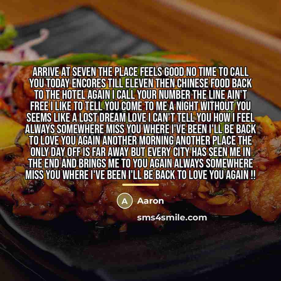 “Arrive at seven the place feels good No time to…” quote by AaRon