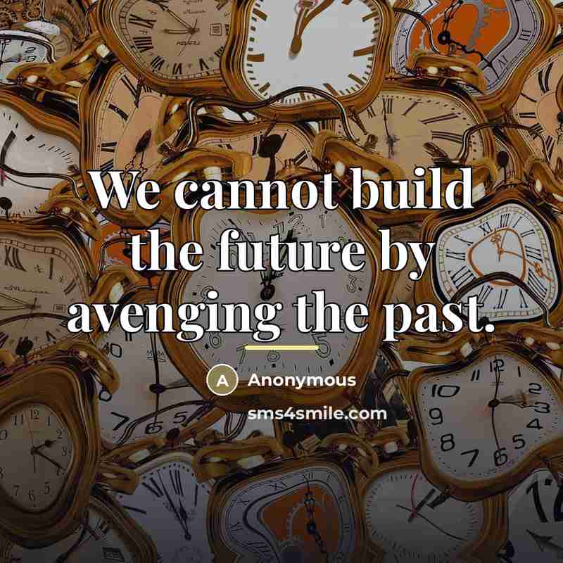 “We cannot build the future by avenging the past.…” quote by Anonymous