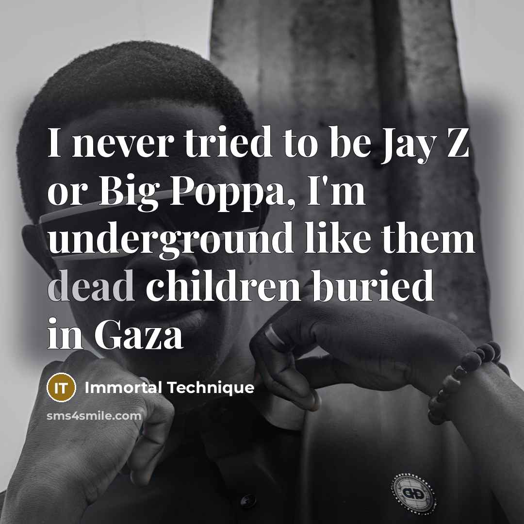 “I never tried to be Jay Z or Big Poppa,…” quote by Immortal Technique