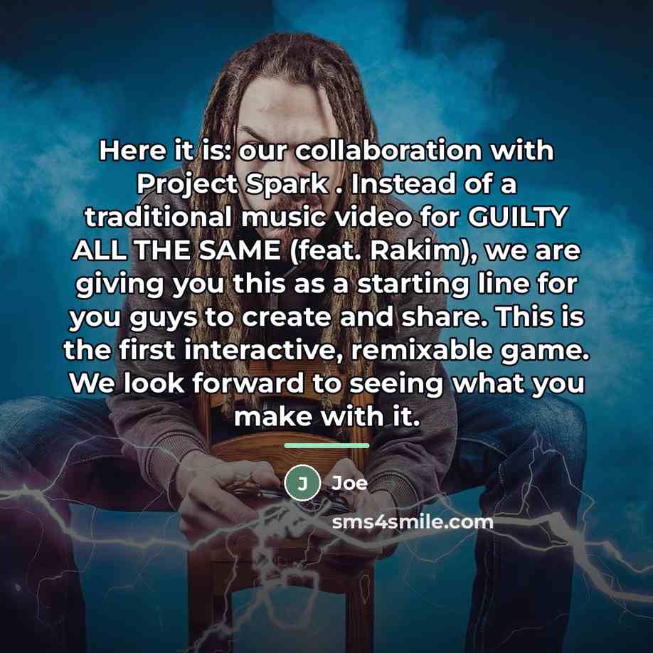 “Here it is: our collaboration with Project Spark . Instead…” quote by Joe