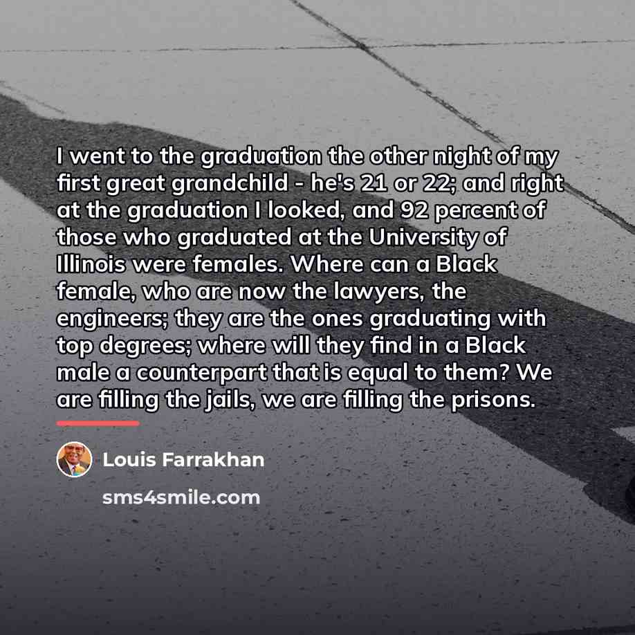“I went to the graduation the other night of my…” quote by Louis Farrakhan