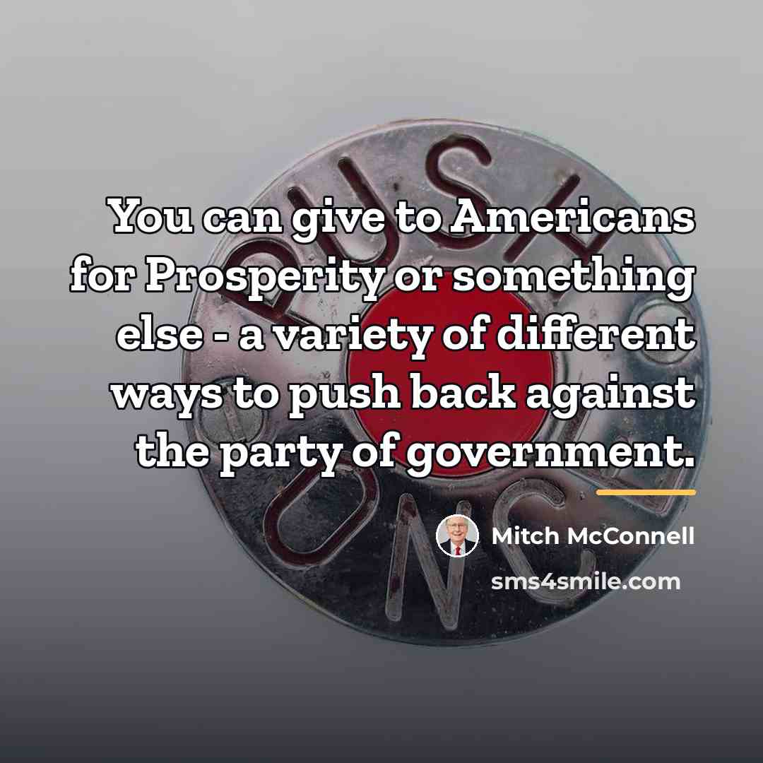 “You can give to Americans for Prosperity or something else…” quote by Mitch McConnell