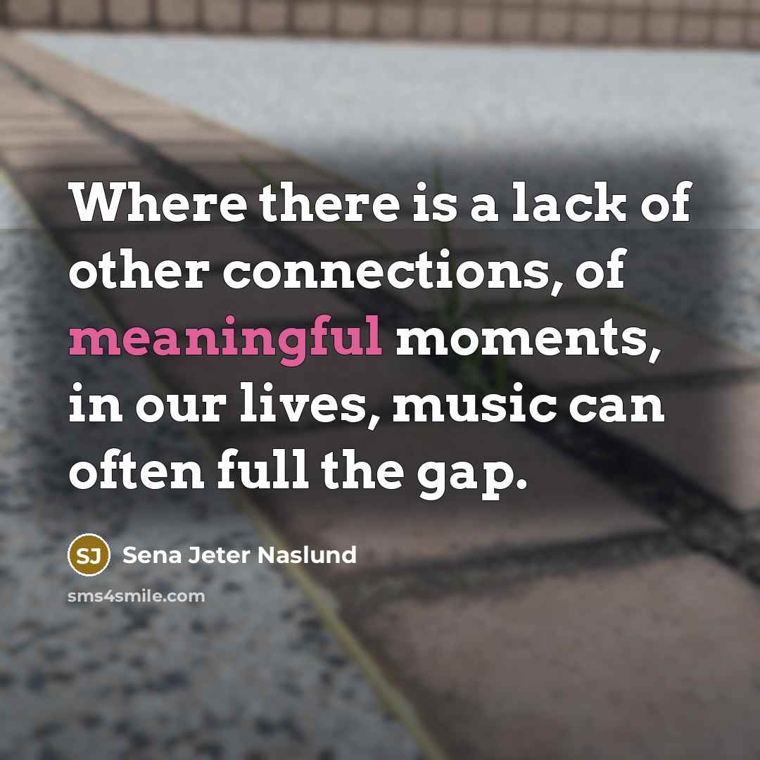 “Where there is a lack of other connections, of meaningful…” quote by Sena Jeter Naslund