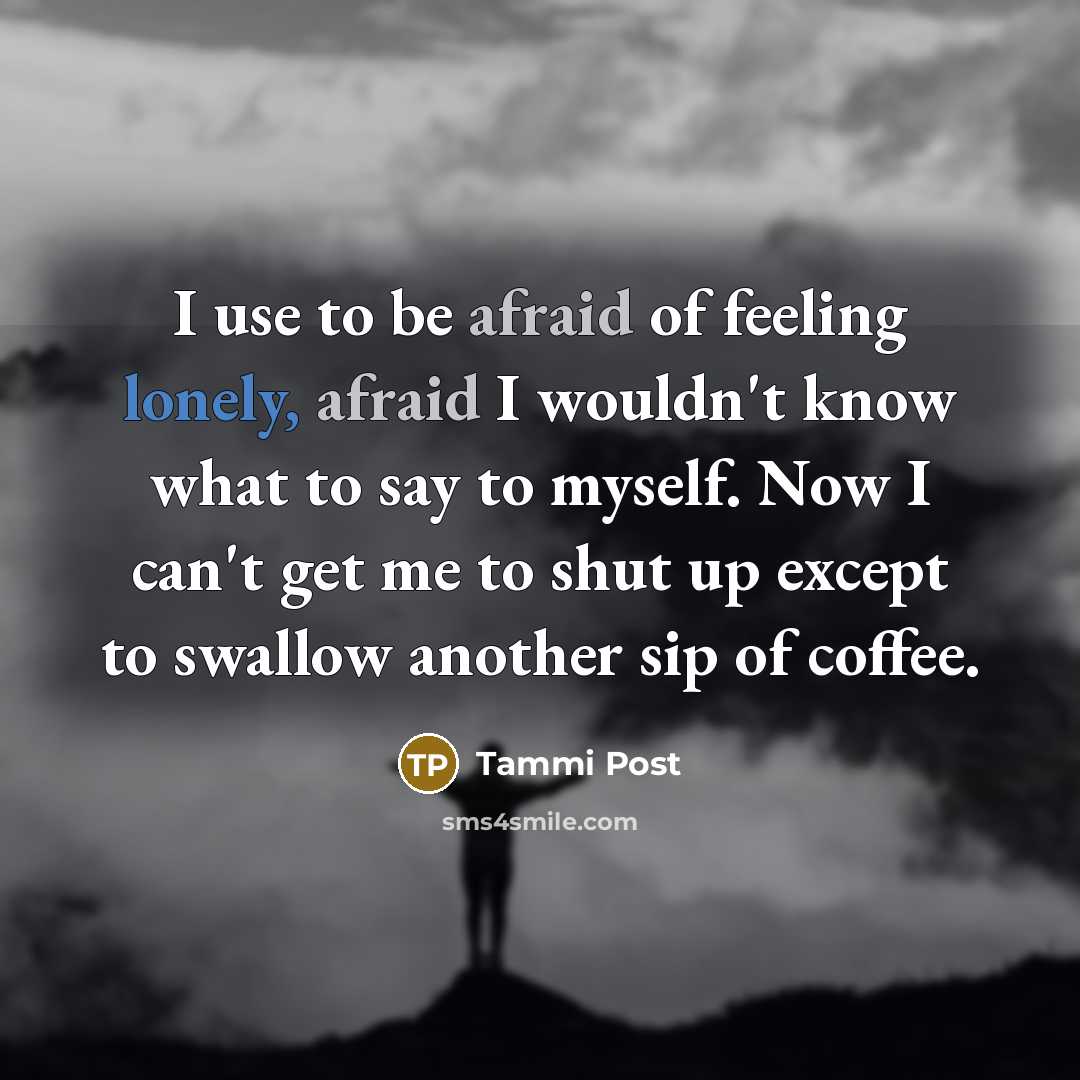 “I use to be afraid of feeling lonely, afraid I…” quote by Tammi Post