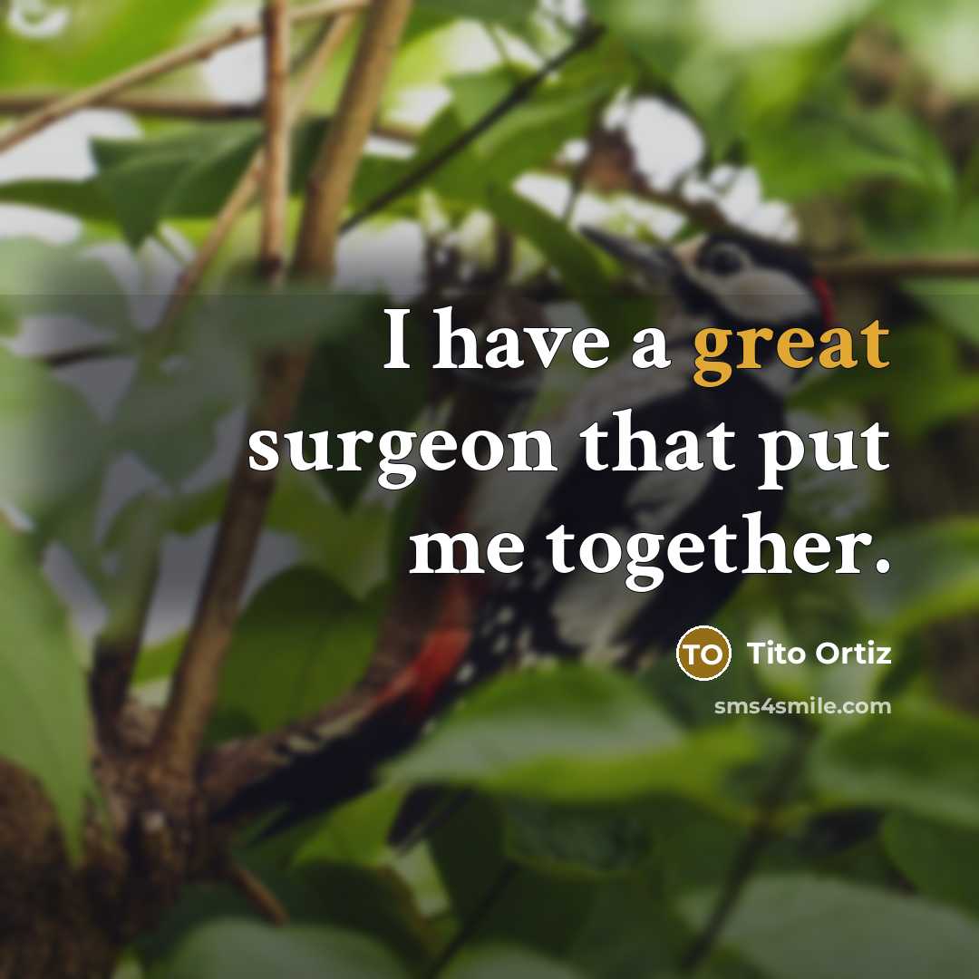 “I have a great surgeon that put me together.…” quote by Tito Ortiz