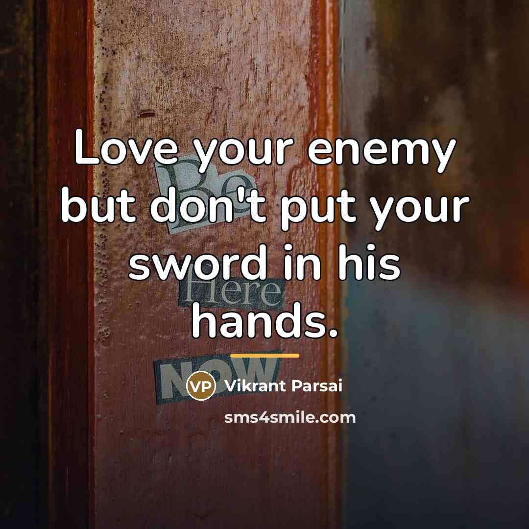 “Love your enemy but don't put your sword in his…” quote by Vikrant Parsai
