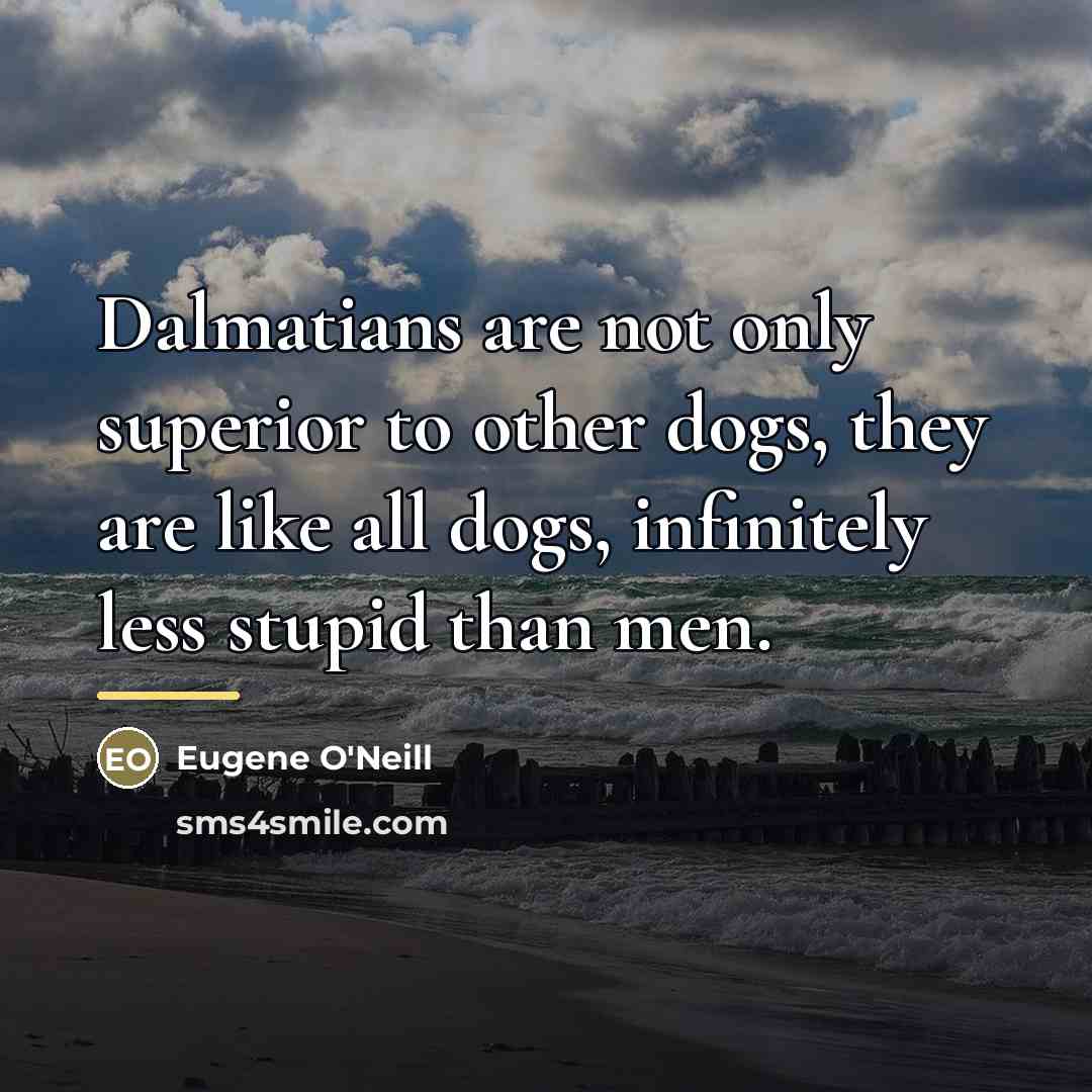 “Dalmatians are not only superior to other dogs, they are…” quote by Eugene O'Neill