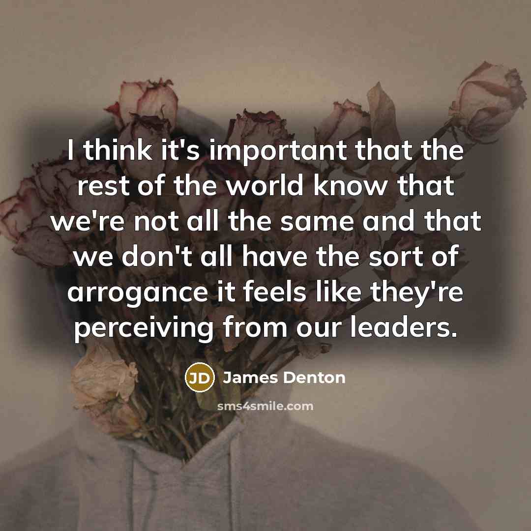 “I think it's important that the rest of the world…” quote by James Denton