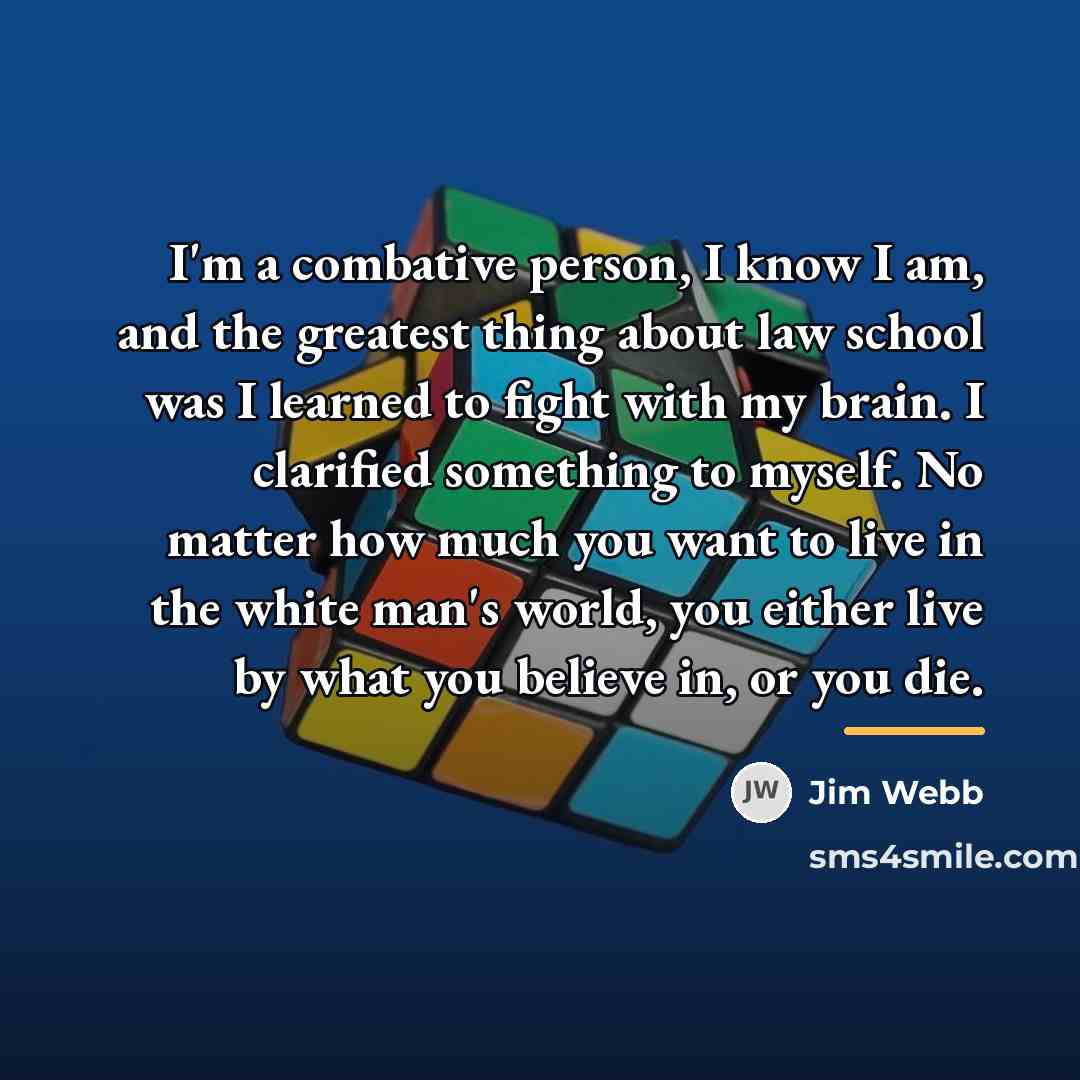 “I'm a combative person, I know I am, and the…” quote by Jim Webb