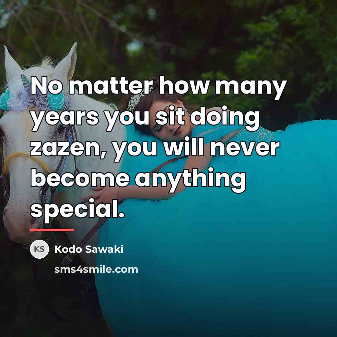 “No matter how many years you sit doing zazen, you…” quote by Kodo Sawaki