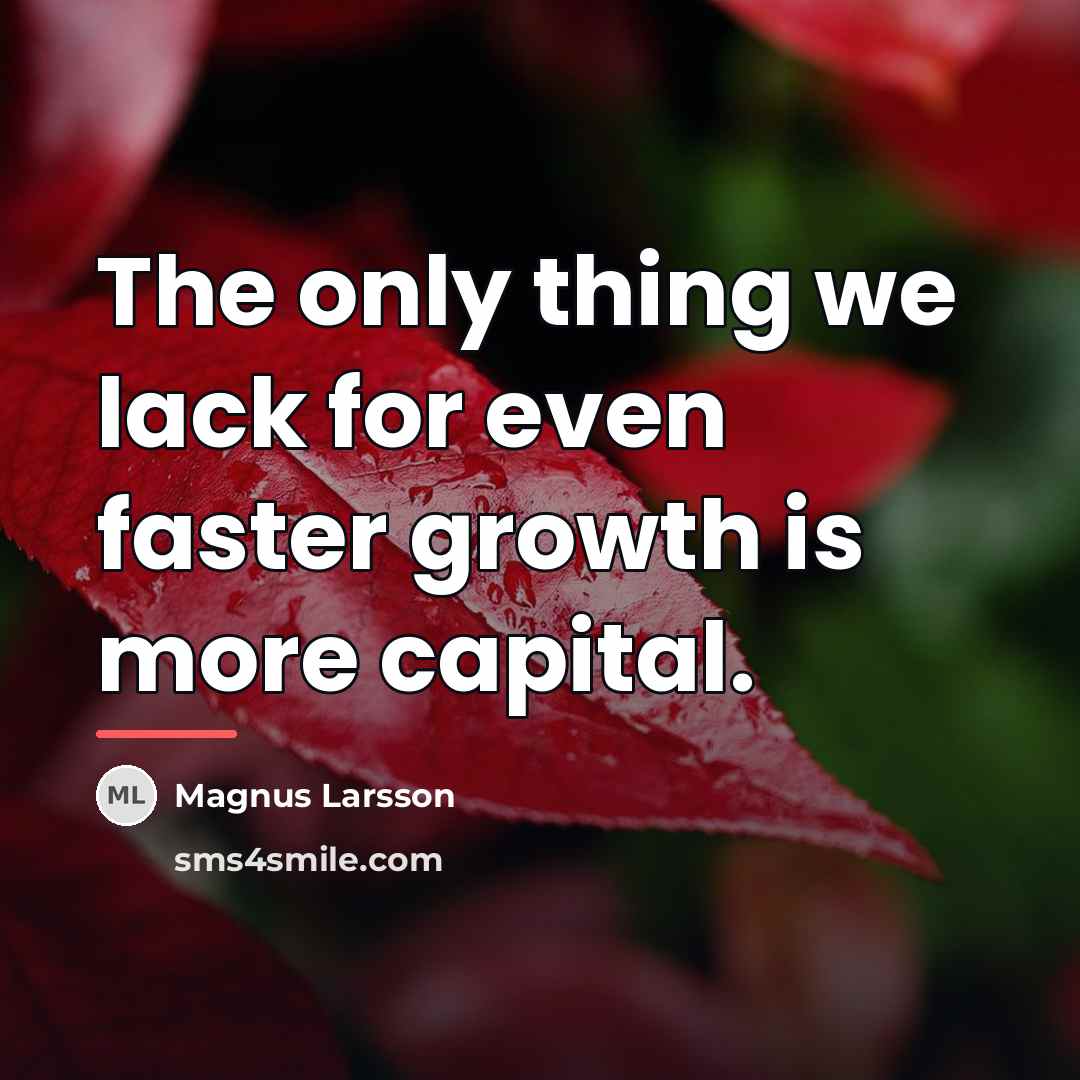 “The only thing we lack for even faster growth is…” quote by Magnus Larsson