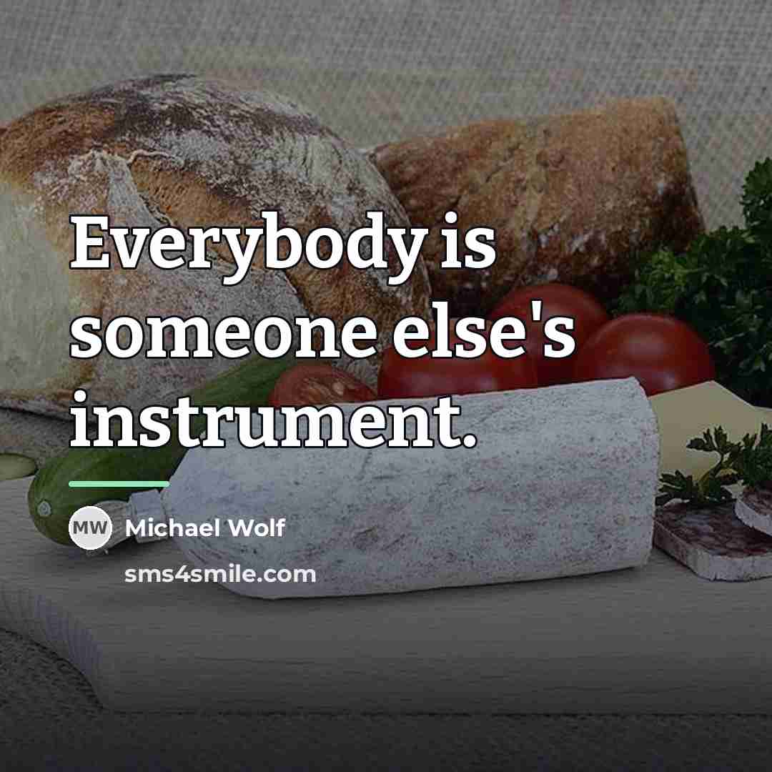 “Everybody is someone else's instrument.…” quote by Michael Wolf