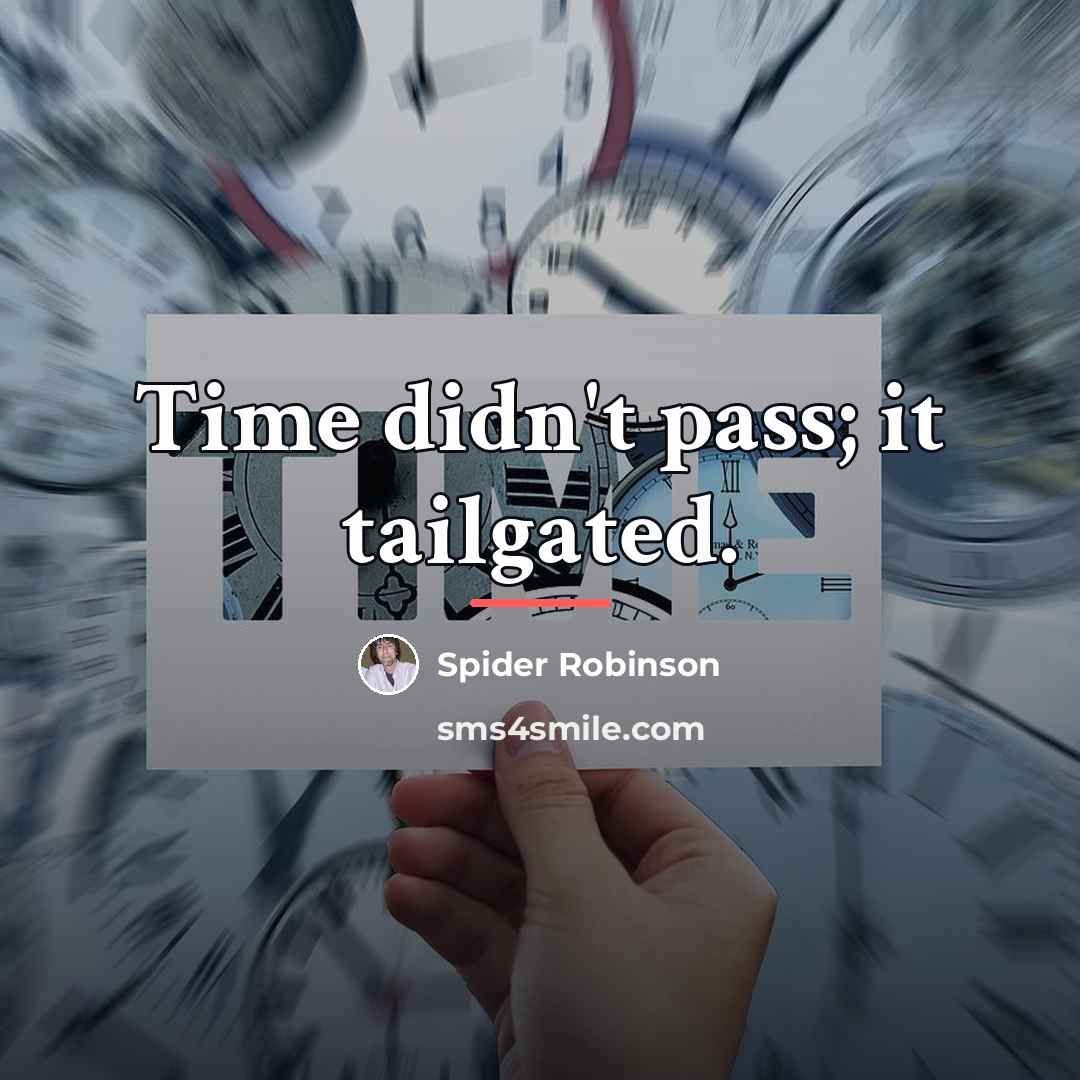 “Time didn't pass; it tailgated.…” quote by Spider Robinson