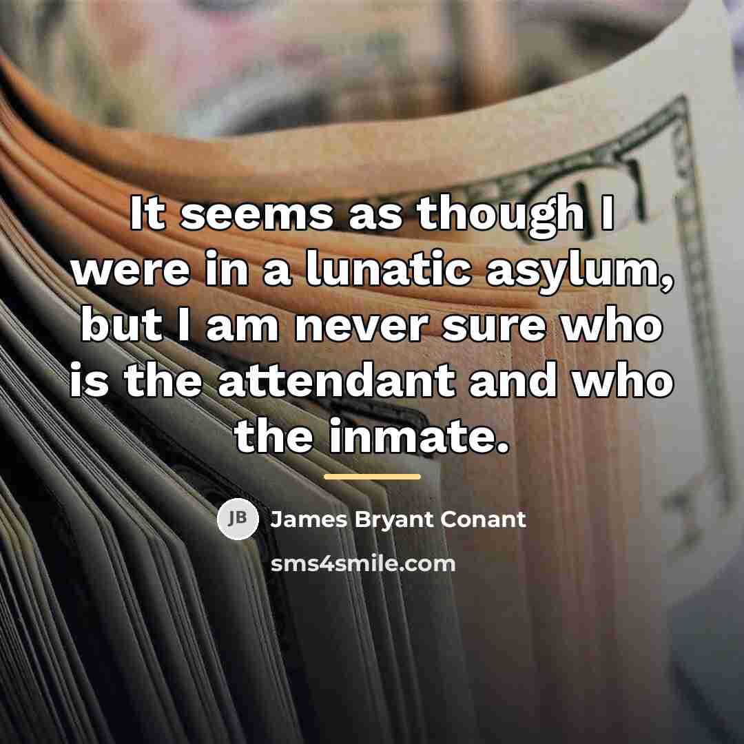 “It seems as though I were in a lunatic asylum,…” quote by James Bryant Conant