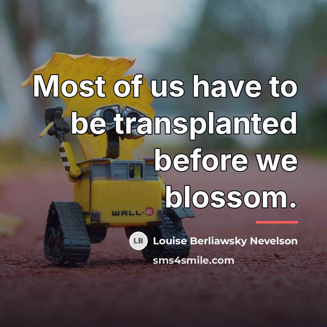 “Most of us have to be transplanted before we blossom.…” quote by Louise Berliawsky Nevelson