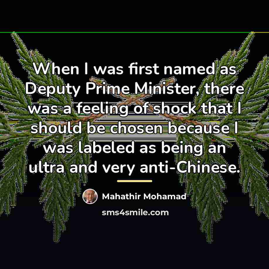 “When I was first named as Deputy Prime Minister, there…” quote by Mahathir Mohamad
