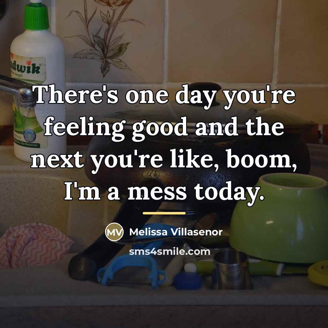 “There's one day you're feeling good and the next you're…” quote by Melissa Villasenor