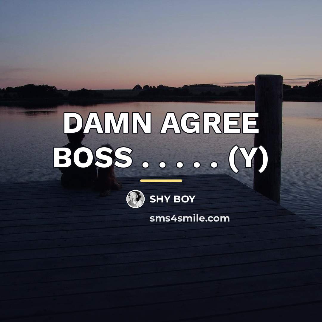 “DAMN AGREE BOSS . . . . . (Y)…” quote by SHY BOY