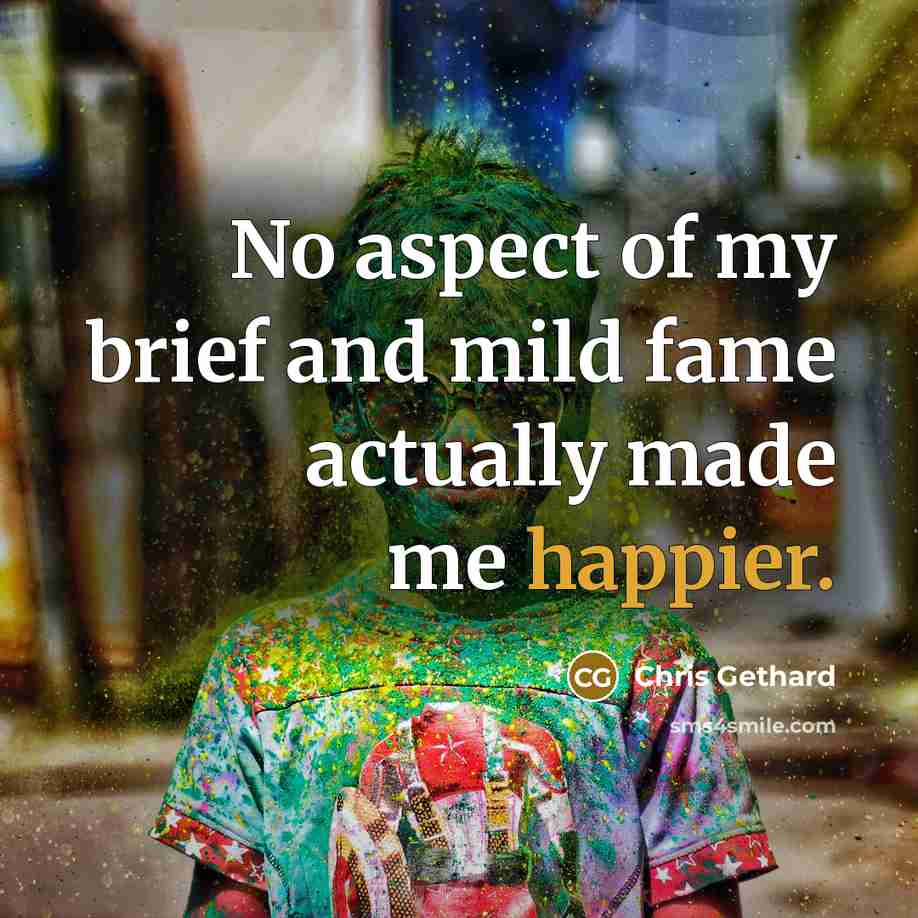 “No aspect of my brief and mild fame actually made…” quote by Chris Gethard