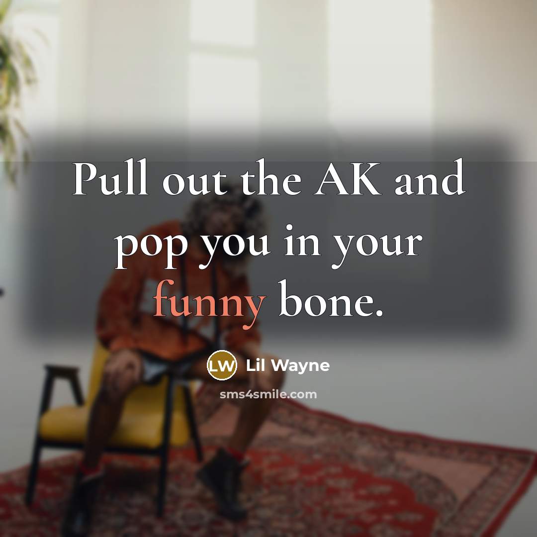 “Pull out the AK and pop you in your funny…” quote by Lil Wayne