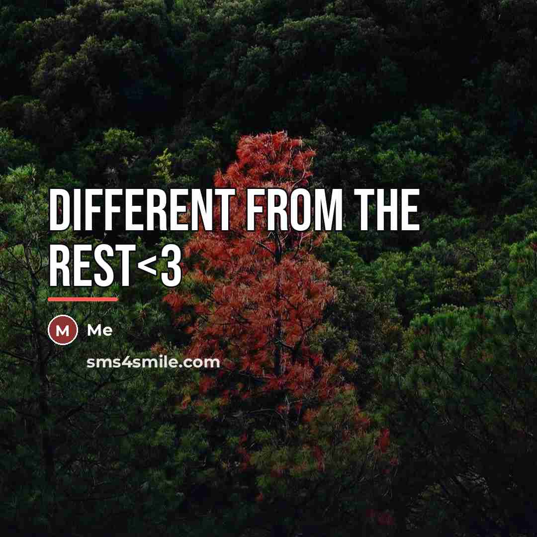 “Different from the rest…” quote by Me