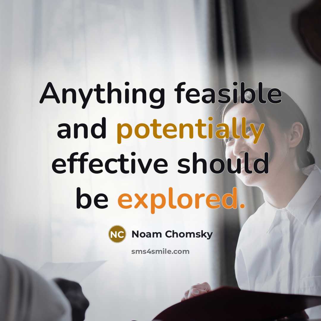 “Anything feasible and potentially effective should be explored.” quote by Noam Chomsky