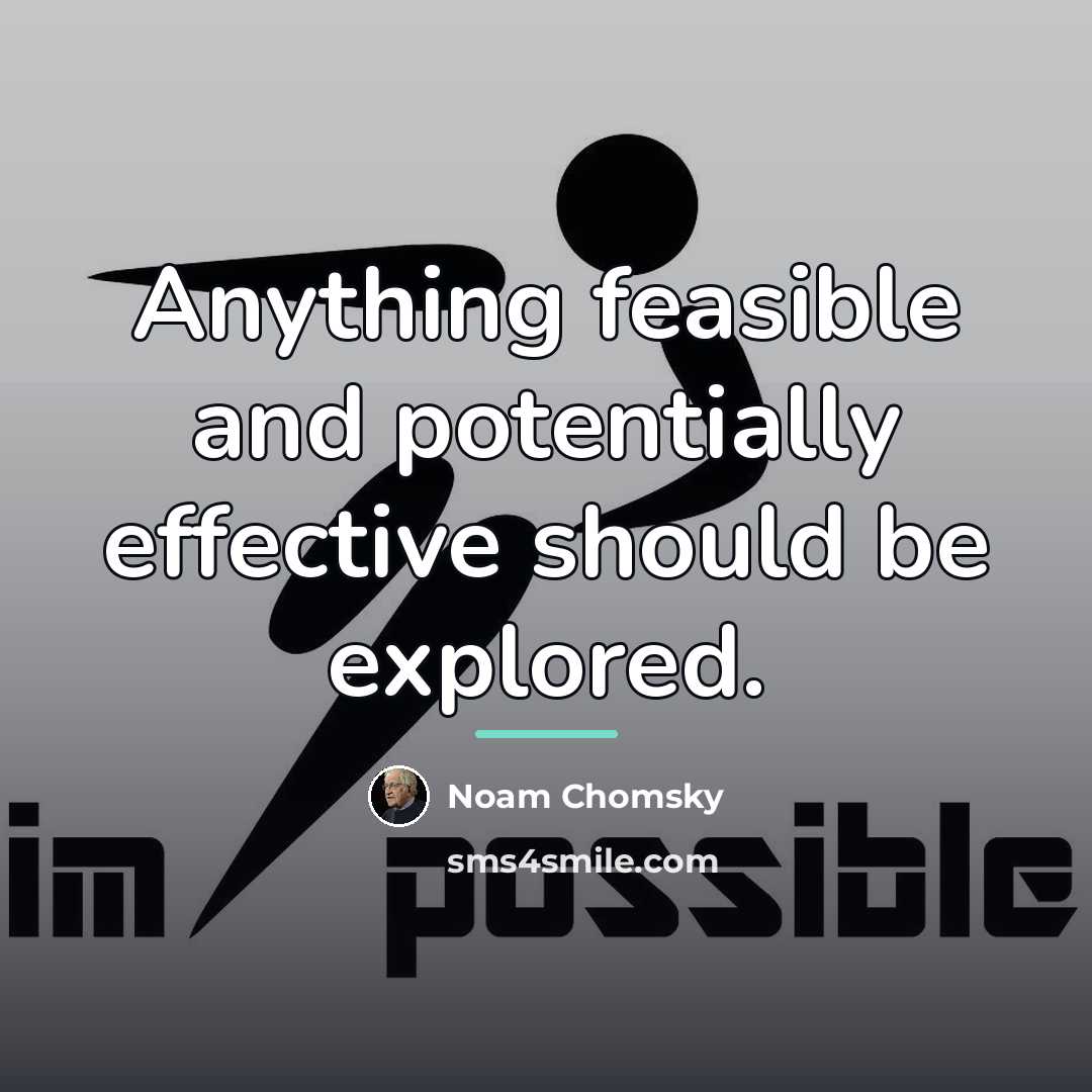 “Anything feasible and potentially effective should be explored.…” quote by Noam Chomsky