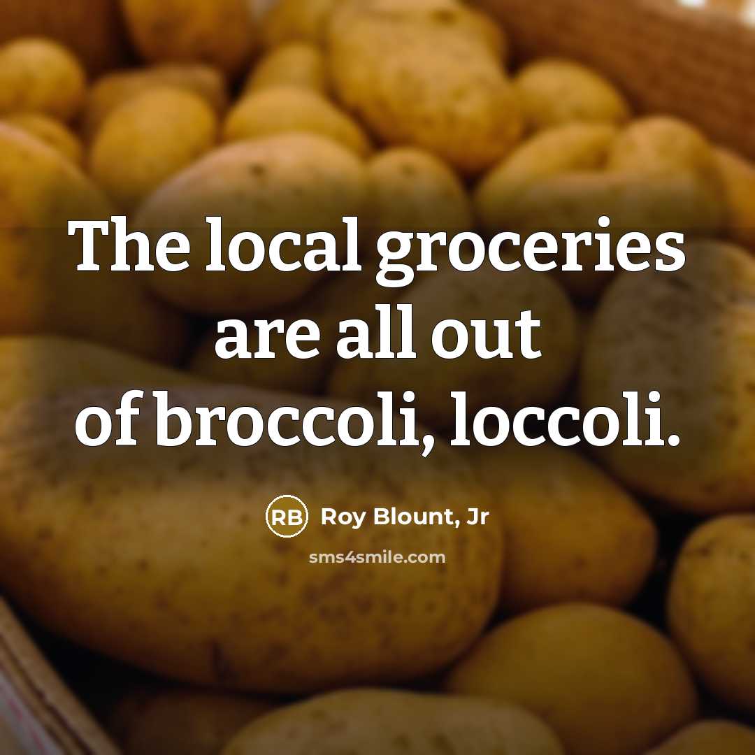 “The local groceries are all out of broccoli, loccoli.…” quote by Roy Blount, Jr
