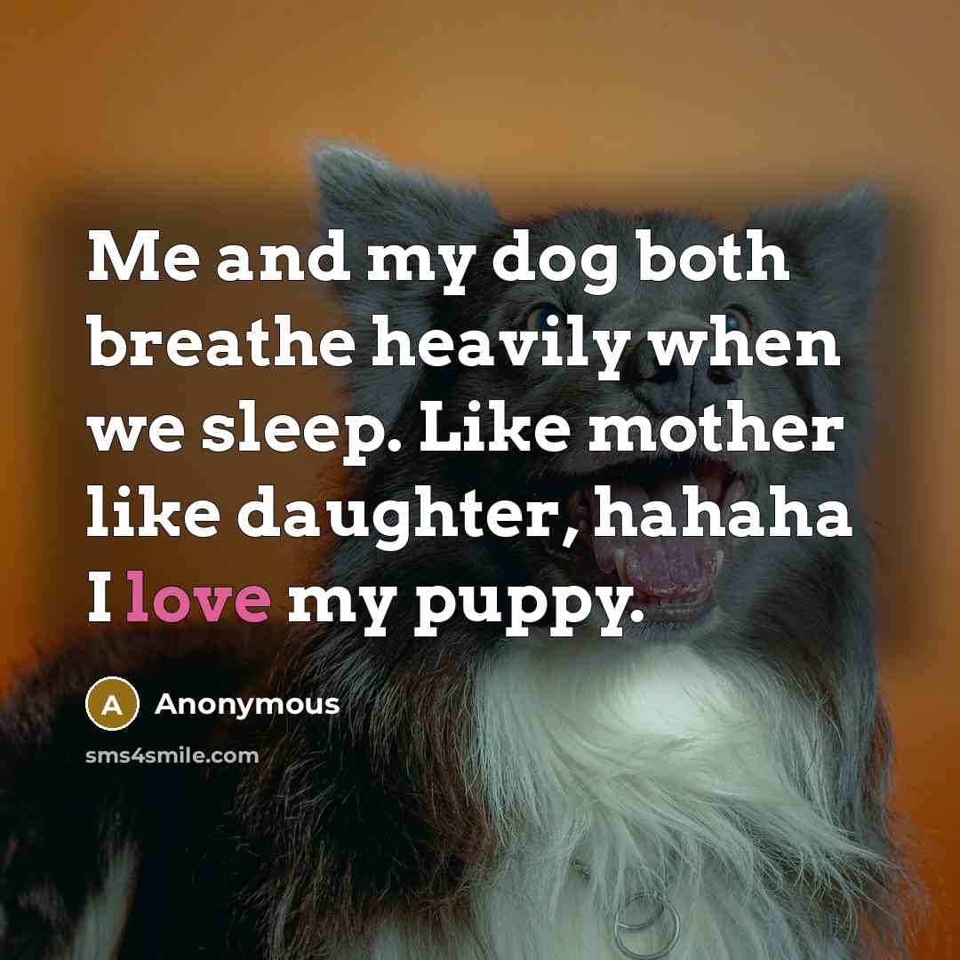 “Me and my dog both breathe heavily when we sleep.…” quote by Anonymous