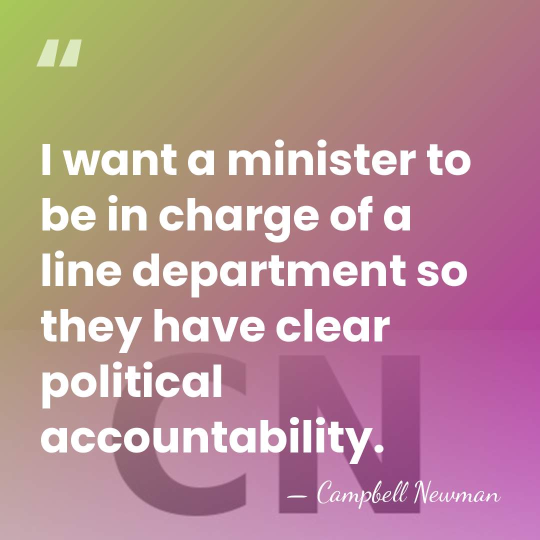 I want a minister to be in charge of a line department&hellip; - Campbell Newman