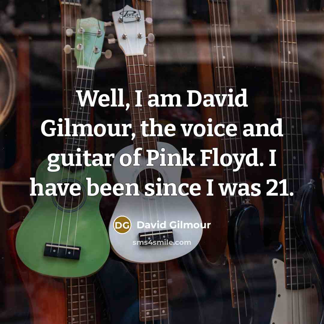 “Well, I am David Gilmour, the voice and guitar of…” quote by David Gilmour