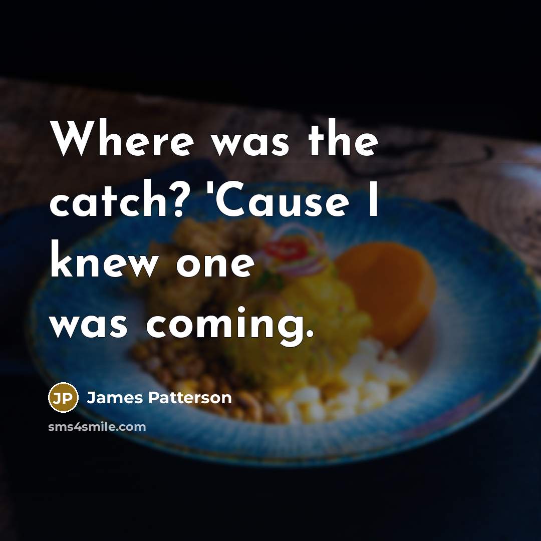 “Where was the catch? 'Cause I knew one was coming.…” quote by James Patterson