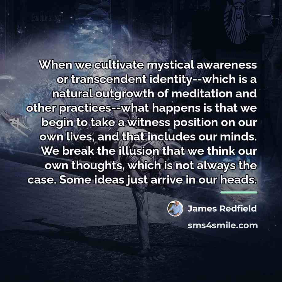 “When we cultivate mystical awareness or transcendent identity--which is a…” quote by James Redfield