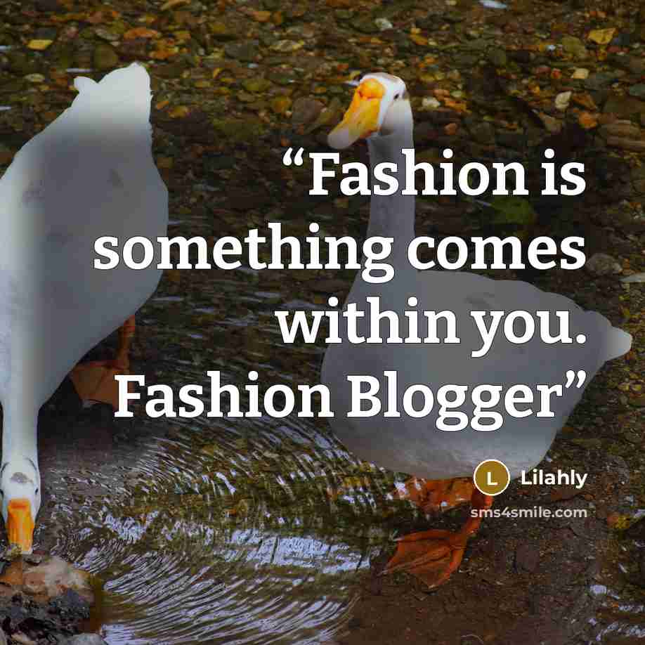 “Fashion is something comes within you. Fashion Blogger” quote by Lilahly