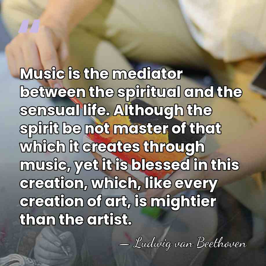 Music is the mediator between the spiritual and the sensual life. Although&hellip; - Ludwig van Beethoven