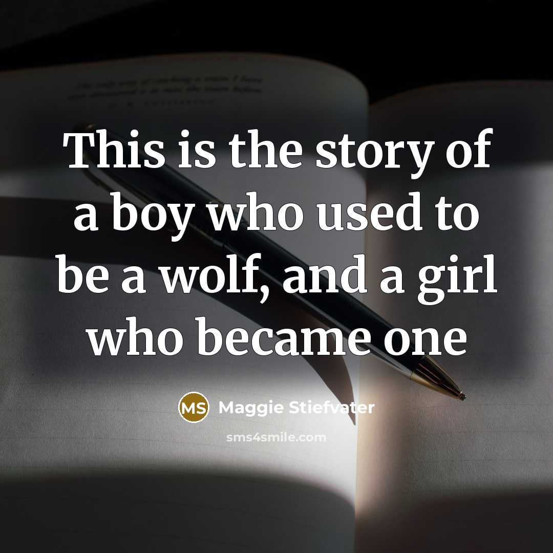 “This is the story of a boy who used to…” quote by Maggie Stiefvater