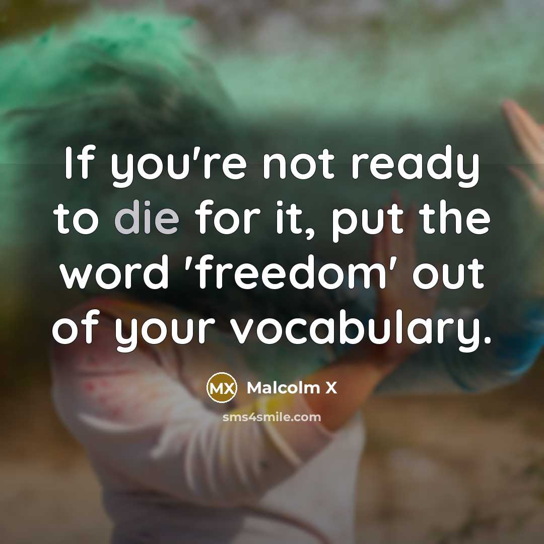 “If you're not ready to die for it, put the…” quote by Malcolm X