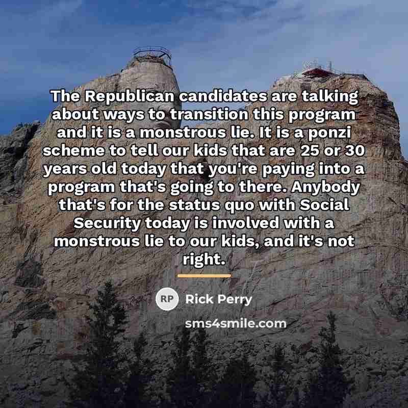 “The Republican candidates are talking about ways to transition this…” quote by Rick Perry