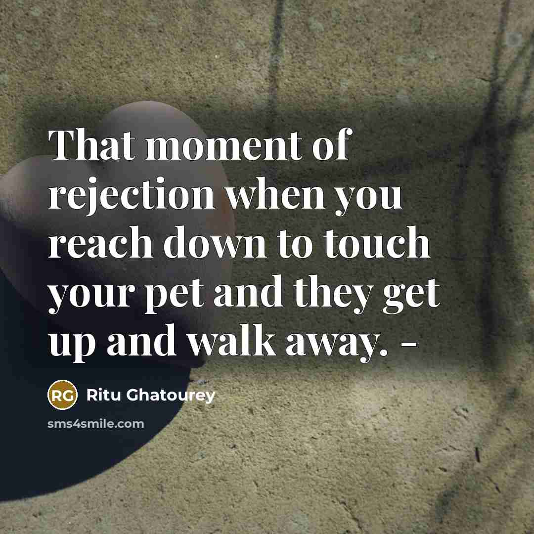 “That moment of rejection when you reach down to touch…” quote by Ritu Ghatourey