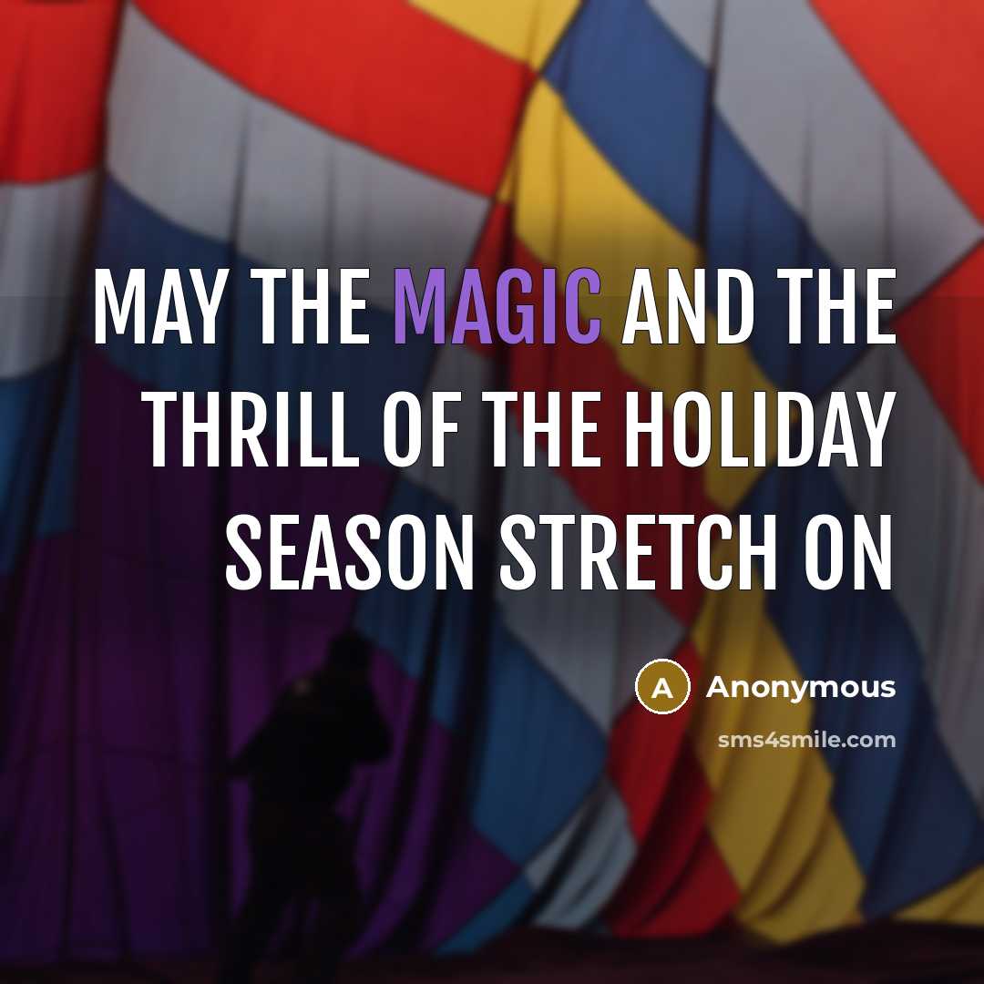 “May the magic and the thrill of the holiday season…” quote by Anonymous