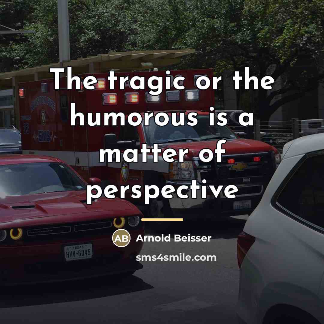 “The tragic or the humorous is a matter of perspective…” quote by Arnold Beisser