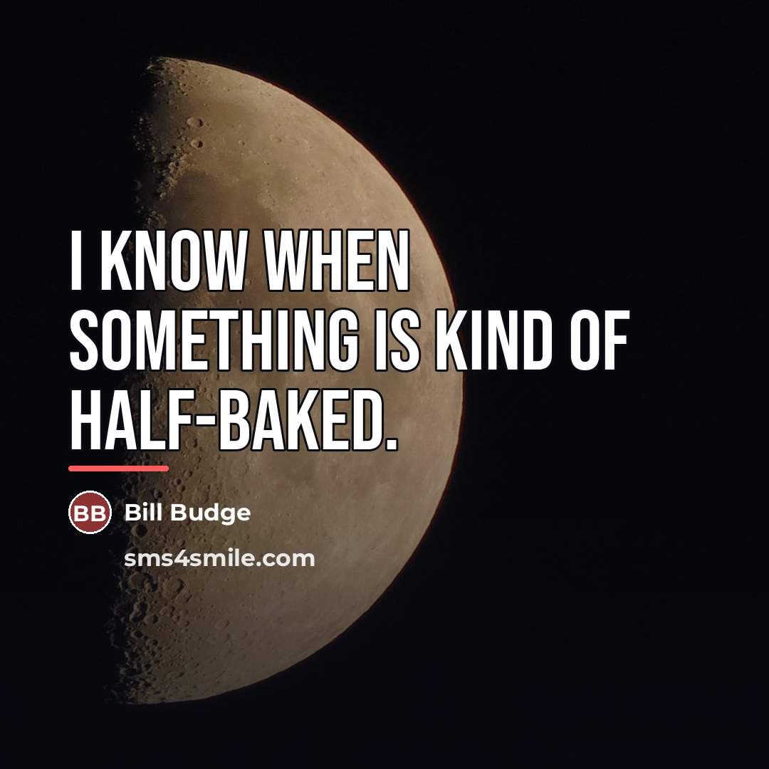 “I know when something is kind of half-baked.…” quote by Bill Budge