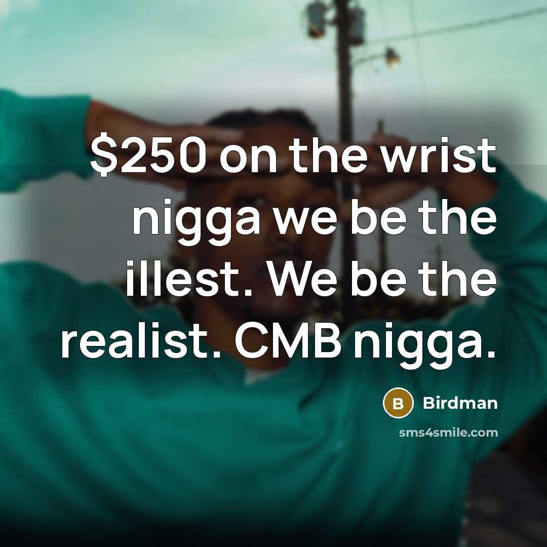 “$250 on the wrist nigga we be the illest. We…” quote by Birdman
