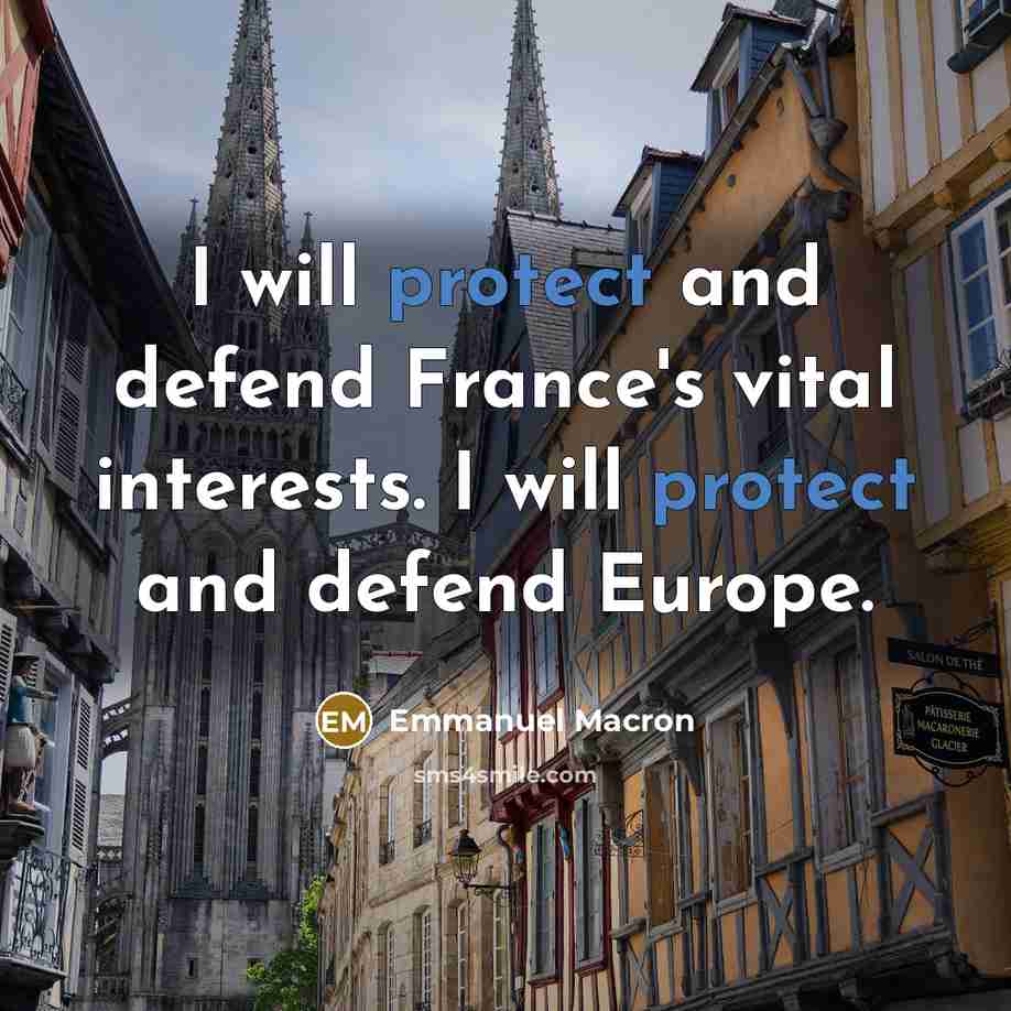 “I will protect and defend France's vital interests. I will…” quote by Emmanuel Macron