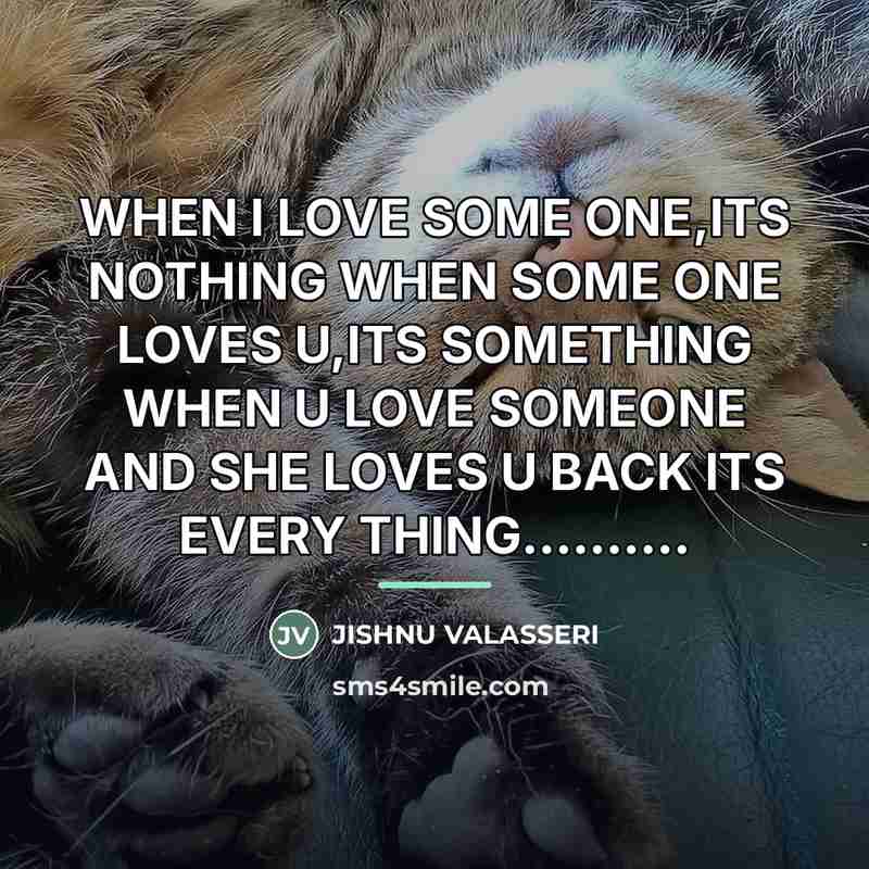 “WHEN I LOVE SOME ONE,ITS NOTHING WHEN SOME ONE LOVES…” quote by Jishnu Valasseri