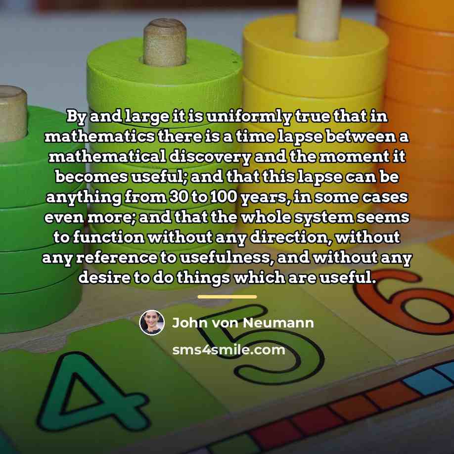 “By and large it is uniformly true that in mathematics…” quote by John Von Neumann