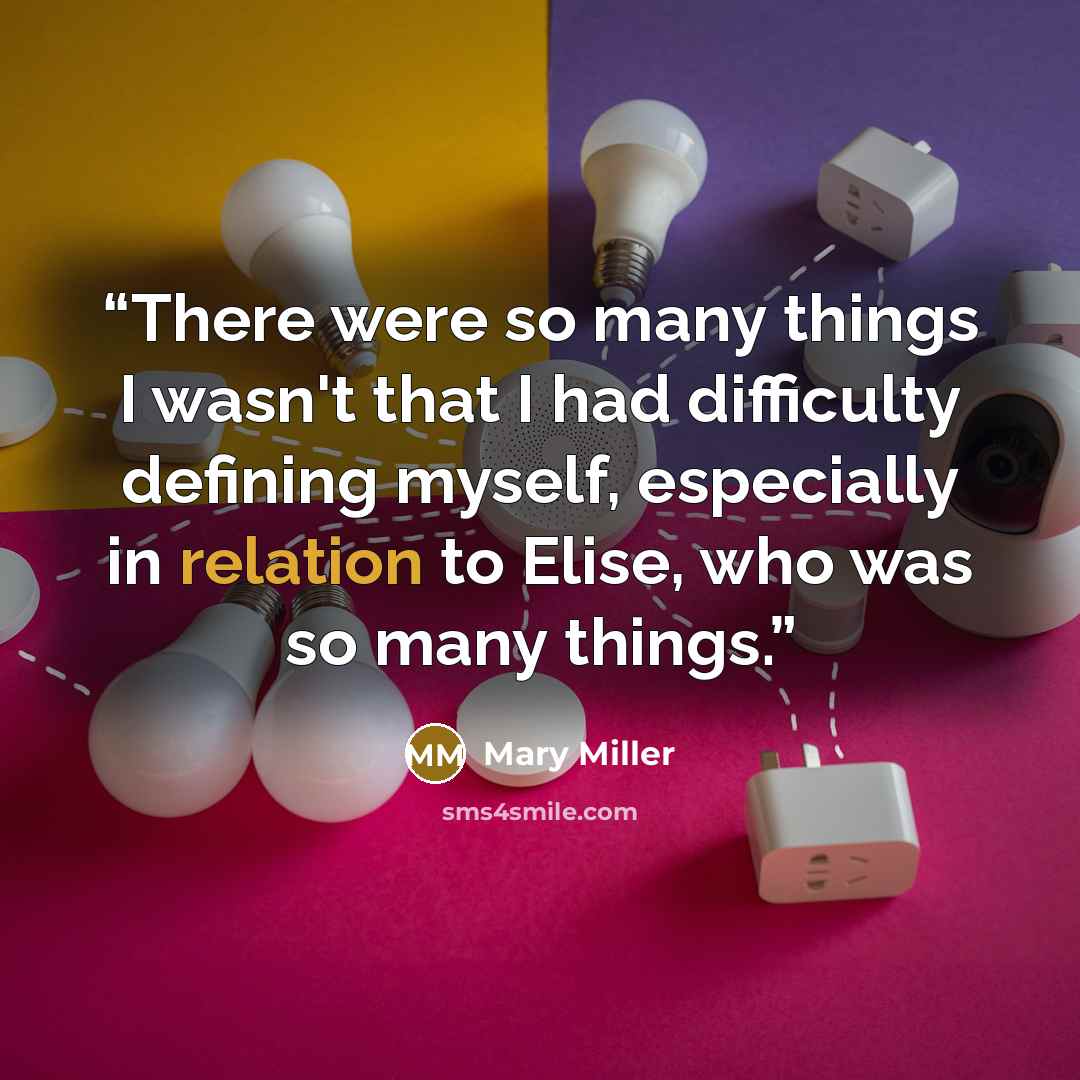 “There were so many things I wasn't that I had difficulty defining myself, especially in relation to Elise, who was so many things.” quote by Mary Miller