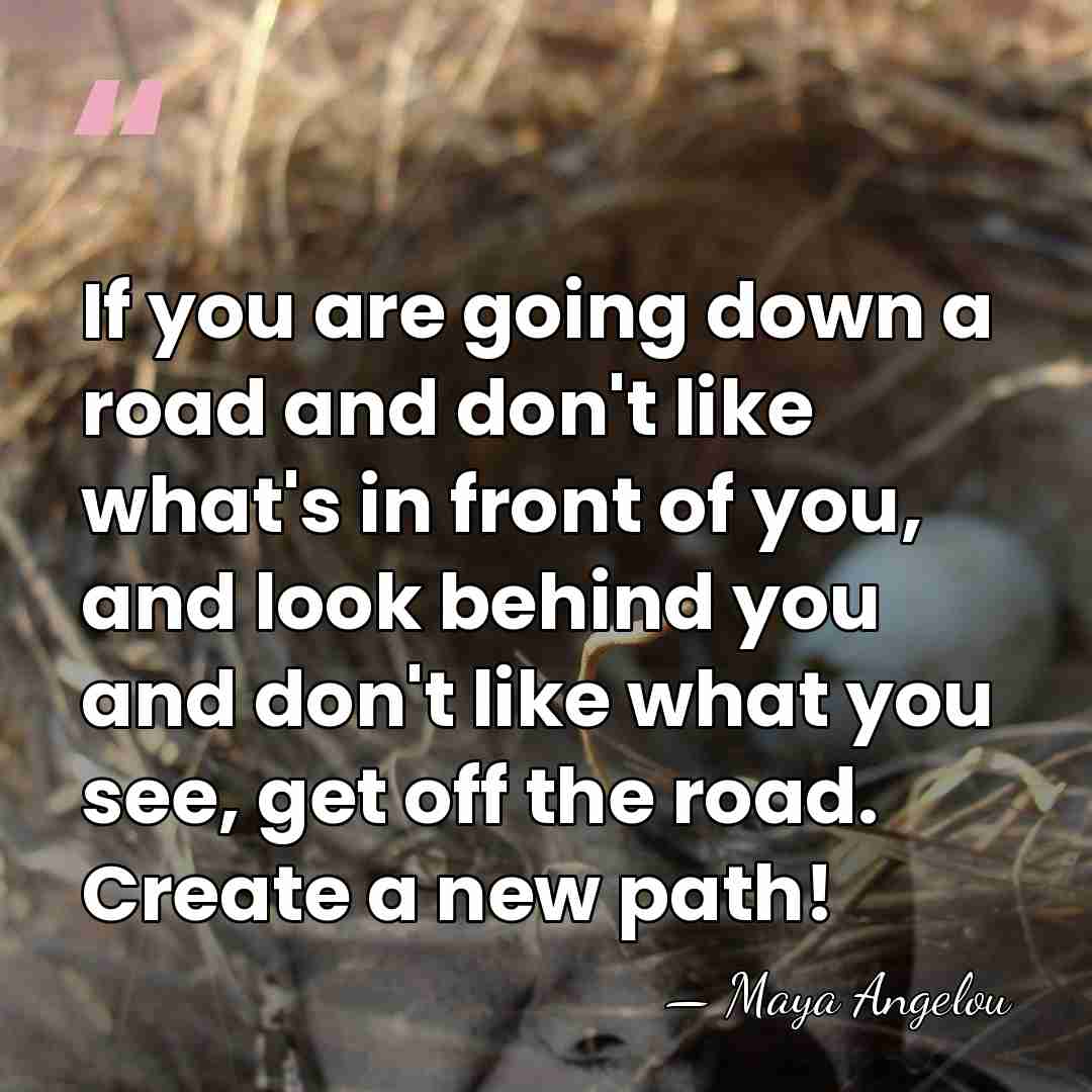If you are going down a road and don't like what's in&hellip; - Maya Angelou