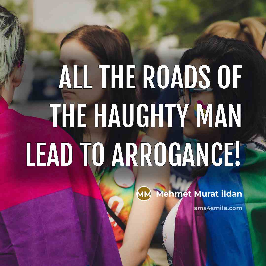“All the roads of the haughty man lead to arrogance!…” quote by Mehmet Murat Ildan