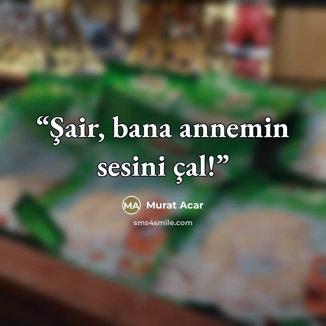 “Şair, bana annemin sesini çal!” quote by Murat Acar
